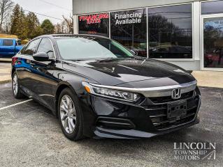 Lane Departure, Automatic Start, Remote Start, Honda Link, Backup Cam, & MORE!

2018 Honda Accord LX in a Crystal Black Pearl finish

LX FWD CVT I4 DOHC 16V Turbocharged

-Black Cloth, 
-Automatic Start
-17" Aluminum Alloy Wheels
-4-Wheel Disc Brakes
-8 Speakers
-ABS brakes
-Air Conditioning
-Alloy wheels
-AM/FM radio
-Apple CarPlay/Android Auto, 
-Auto High-beam Headlights, 
-Automatic temperature control, 
-Brake assist, 
-Cloth Seat Trim, 
-Delay-off headlights, 
-Emergency communication system: HondaLink, 
-Exterior Parking Camera Rear, 
-Four wheel independent suspension, 
-Front anti-roll bar, 
-Front Bucket Seats, 
-Front dual zone A/C, 
-Front reading lights, 
-Fully automatic headlights
-Heated door mirrors
-Heated Front Bucket Seats
-Heated front seats
-Illuminated entry
-Knee airbag
-Low tire pressure warning
-Occupant sensing airbag
-Outside temperature display
-Panic alarm
-Power driver seat
-Radio data system
-Radio: 180-Watt AM/FM Audio System
-Rear anti-roll bar
-Rear window defroster
-Remote keyless entry
-Security system
-Speed-sensing steering
-Split folding rear seat
-Steering wheel mounted audio controls

Reviews:
* Owners rave about easy-to-use tech, powerful LED headlights, a ride that nicely balances comfort against responsive handling, and powertrains that are refined and rich with low-end torque response for more pleasing power delivery. Plenty of storage space for smaller items, and a nicely finished look and feel to many of the smaller on-board controls rounds out the package. Generous rear-seat legroom is also noted.

Awards:
* JD Power Canada Automotive Performance, Execution and Layout (APEAL) Study * ALG Canada Residual Value Awards * ALG Canada Residual Value Awards, Residual Value Awards

Whether you are looking for a great place to buy your next used vehicle, find a qualified repair centre, or looking for parts for your vehicle, Lincoln Township Motors has the answer for you. We are committed to the needs of our customers and stay ahead of the competition. Theres no way to buy the wrong vehicle from Lincoln Township Motors!

Book your test drive today! 

WE BUY CARS! Any make, model or condition, No purchase necessary.

Come Visit us Today!
4735 King St. Beamsville, L3J 1E9
Call Us For All Your Automotive Needs!

*All Lincoln Township Motor vehicles have a CarFax report. Please contact for more information*