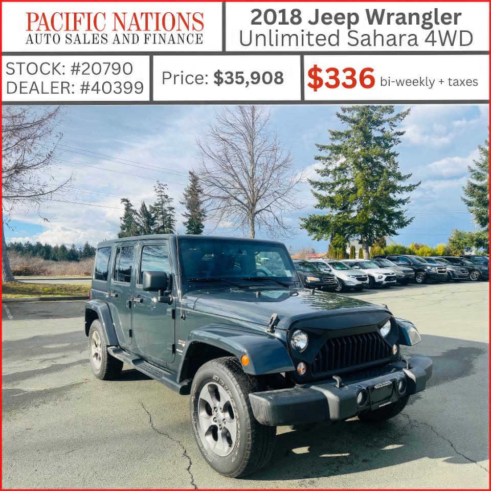 Used 2018 Jeep Wrangler Unlimited Sahara 4WD for Sale in Campbell River,  British Columbia 