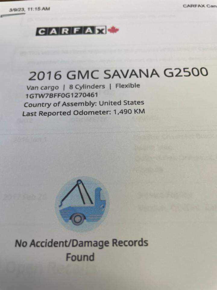 2016 GMC Savana EXTENDED 2500 155" LOW KM NO ACCIDNET SAFETY - Photo #18