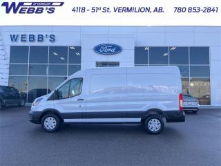 <b>Rear View Camera, Reverse Sensing System, Sync 4, Front Fog Lamps, Cruise Control!</b><br> <br> <br> <br>  This all electric Ford E-Transit is designed with efficiency and versatility that fits any business. <br> <br>Leading the charge, this all electric Ford E-Transit was designed with efficiency, versatility, and ensures that you have the perfect tool for any job. With optimum daily range, this electic van allows your business to increase productivity without increasing your Co2 output. Whether you need to haul, tow, carry, or deliver, this Ford E-Transit is ready, willing and able to get it done right.<br> <br> This oxford white van  has a single speed transmission. This vehicle has been upgraded with the following features: Rear View Camera, Reverse Sensing System, Sync 4, Front Fog Lamps, Cruise Control. <br><br> View the original window sticker for this vehicle with this url <b><a href=http://www.windowsticker.forddirect.com/windowsticker.pdf?vin=1FTBW9CK4PKA50245 target=_blank>http://www.windowsticker.forddirect.com/windowsticker.pdf?vin=1FTBW9CK4PKA50245</a></b>.<br> <br>To apply right now for financing use this link : <a href=https://www.webbsford.com/financing/ target=_blank>https://www.webbsford.com/financing/</a><br><br> <br/> See dealer for details. <br> <br>Webbs Ford is located at 4118 - 51st Street in beautiful Vermilion, AB. <br/>We offer superior sales and service for our valued customers and are committed to serving our friends and clients with the best services possible. If you are looking to set up a test drive in one of our new Fords or looking to inquire about financing options, please call (780) 853-2841 and speak to one of our professional staff members today.   Vehicle pricing offer shown expire 2024-06-30.  o~o