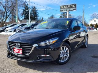 <p><span style=font-family: Segoe UI, sans-serif; font-size: 18px;>***LOW MILEAGE***VERY SHARP BLACK ON BLACK MAZDA3 FOUR DOOR SEDAN W/ EXCELLENT MILEAGE, EQUIPPED W/ THE VERY FUEL EFFICIENT 4 CYLINDER 2.0L DOHC ENGINE, LOADED W/ BLUETOOTH CONNECTION, HEATED SEATS, HEATED STEERING WHEEL, POWER MOONROOF, REAR-VIEW CAMERA, PUSH BUTTON START, AUTOMATIC HEADLIGHTS, KEYLESS ENTRY, AIR CONDITIONING, CRUISE CONTROL, POWER LOCKS, WINDOWS AND MIRRORS, WARRANTY AND MORE!*** FREE RUST-PROOF PACKAGE FOR A LIMITED TIME ONLY *** This vehicle comes certified with all-in pricing excluding HST tax and licensing. Also included is a complimentary 36 days complete coverage safety and powertrain warranty, and one year limited powertrain warranty. Please visit our website at bossauto.ca today!</span></p>