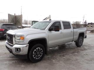 <p>2017 GMC SLE 2500 Crew Cab 4x4 6.5 ft 6.0 L v8 auto transmission air tilt cruise pl pw pm heated seats power seats, new LT tires, AT+4 wheels , trailer tow package back up camera spray boxliner great shape. Great shape for the km 237,000km priced @ $34900 plus taxes Conquest Truck & Auto Sales 149 Oak Point Hwy Winnipeg 204 6331135 or online at www.conquesttruck.ca DP0789</p>