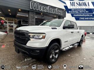 This Ram 1500 Big Horn, with a Gas/Electric V-6 3.6 L/220 engine, features a 8-Speed Automatic w/OD transmission, and generates 24 highway/19 city L/100km. Find this vehicle with only 26 kilometers!  Ram 1500 Big Horn Options: This Ram 1500 Big Horn offers a multitude of options. Technology options include: 1 LCD Monitor In The Front, AM/FM/Satellite-Prep w/Seek-Scan, Clock, Aux Audio Input Jack, Steering Wheel Controls, Voice Activation, Radio Data System and External Memory Control, GPS Antenna Input, Radio: Uconnect 3 w/5 Display, grated Voice Command w/Bluetooth.  Safety options include Tailgate/Rear Door Lock Included w/Power Door Locks, Variable Intermittent Wipers, 1 LCD Monitor In The Front, Power Door Locks w/Autolock Feature, Airbag Occupancy Sensor.  Visit Us: Find this Ram 1500 Big Horn at Muskoka Chrysler today. We are conveniently located at 380 Ecclestone Dr Bracebridge ON P1L1R1. Muskoka Chrysler has been serving our local community for over 40 years. We take pride in giving back to the community while providing the best customer service. We appreciate each and opportunity we have to serve you, not as a customer but as a friend