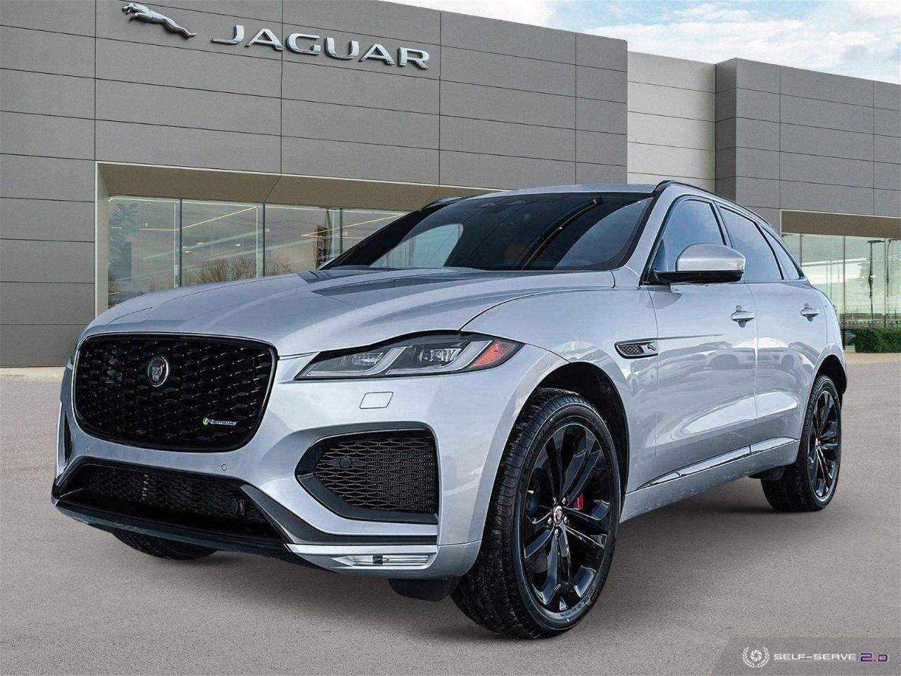 New 2023 Jaguar F-PACE P400 R-Dynamic S BE SEEN IN HAKUBA SILVER WITH MARS RED SEATS for sale in Winnipeg, MB