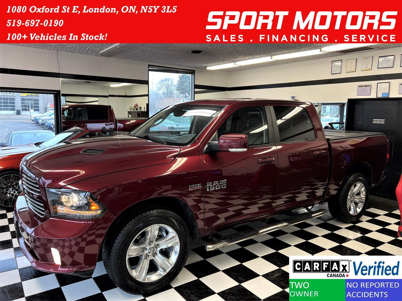 2016 RAM 1500 SPORT HEMI 5.7L 4x4+Roof+Leather+GPS+Accident Free Photo65