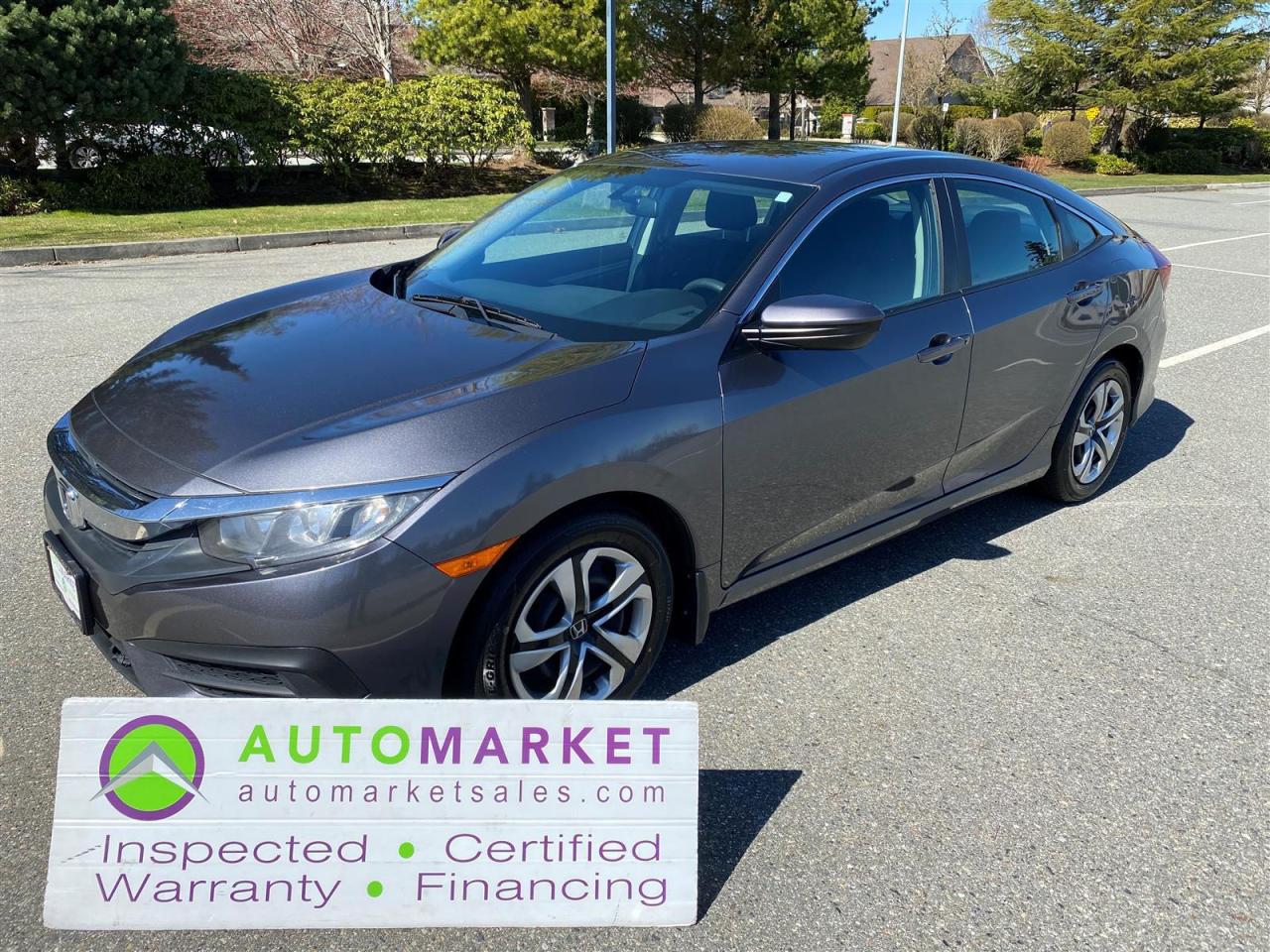 Used 2017 Honda Civic LX AUTO GREAT FINANCING, INSPECTED, FREE WARRANTY & BCAA MEMBERSHIP! for sale in Surrey, BC