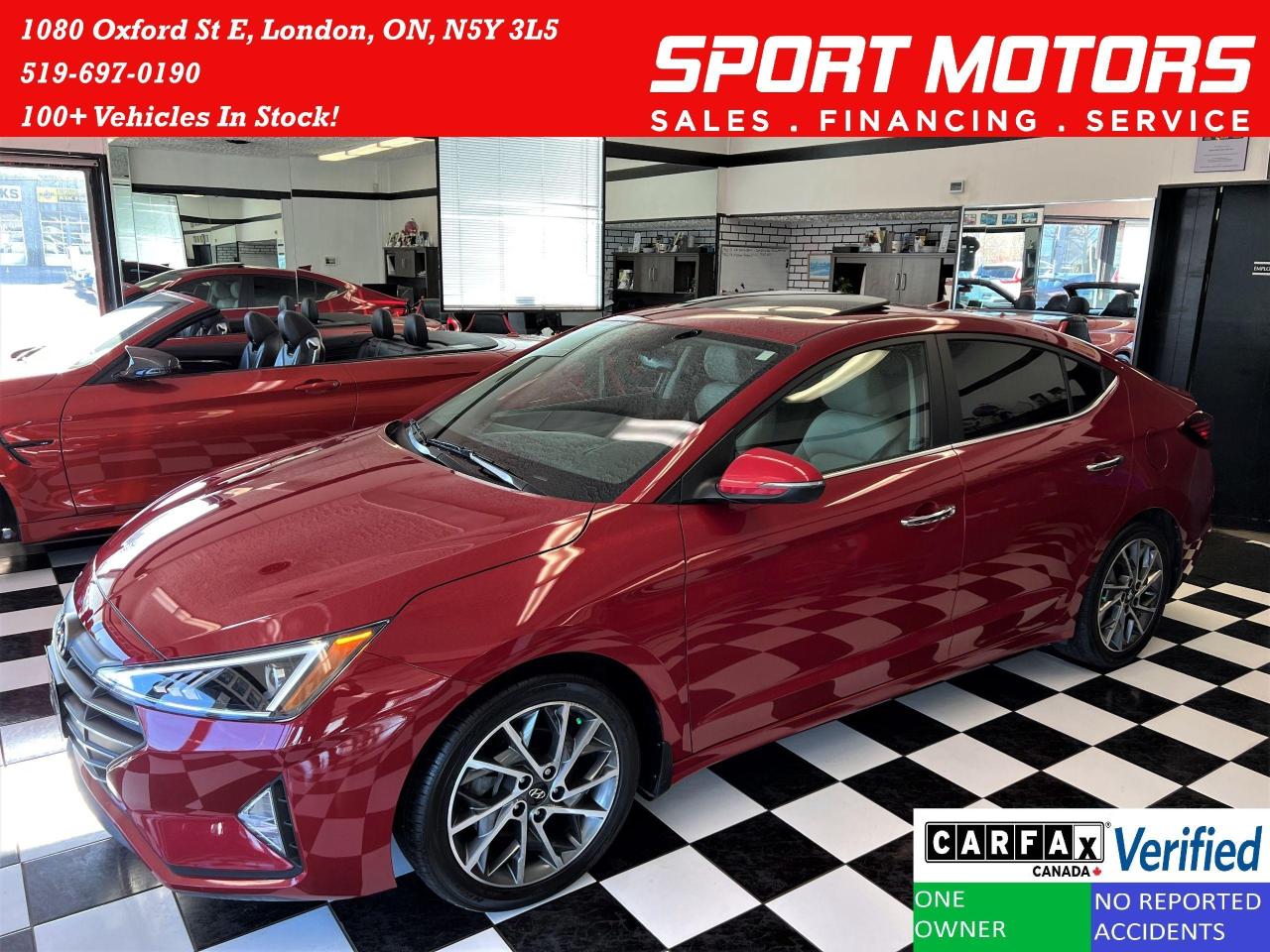 2020 Hyundai Elantra Luxury+Roof+LaneKeep+Leather+BSM+CLEAN CARFAX