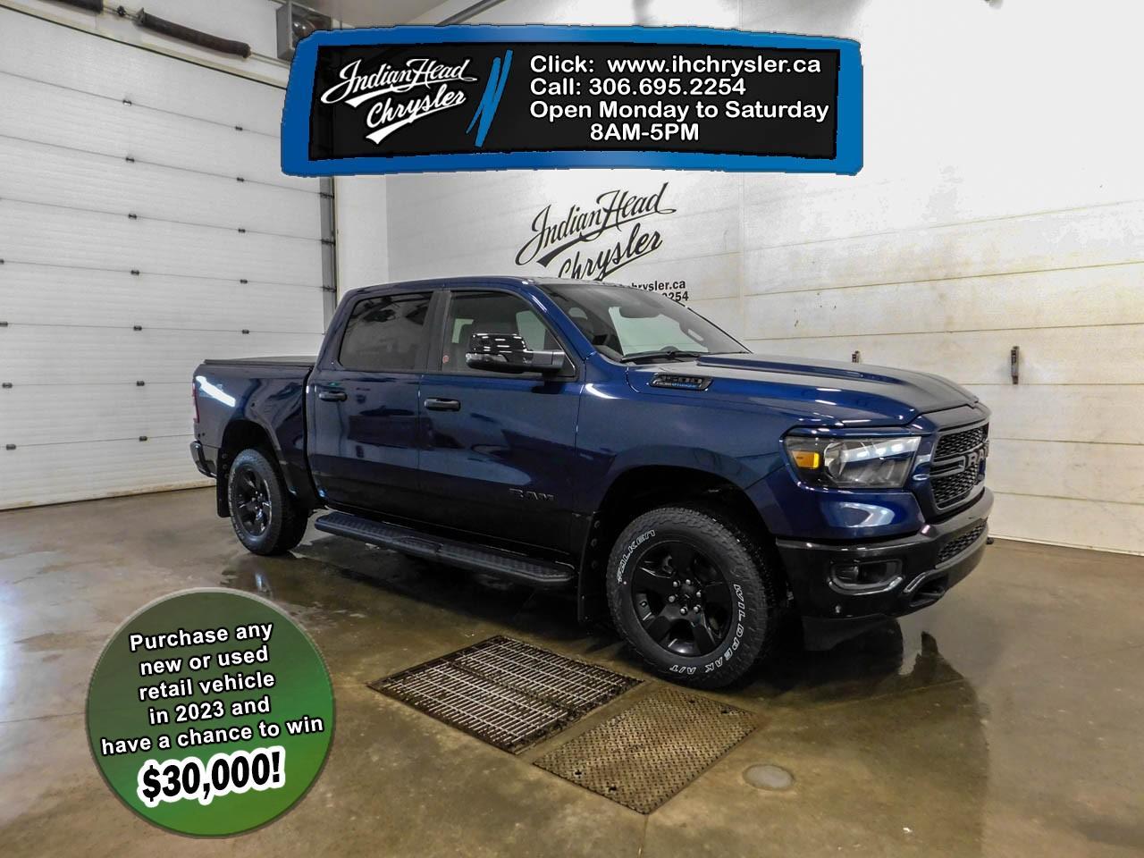 New 2023 RAM 1500 Big Horn | Crew Cab | Back Country Edition | 4X4 | Heated Seats | Front and Rear Heavy Duty Suspension | Navigation | Back Up Camera | Front and Rear Rubber Mats for sale in Indian Head, SK