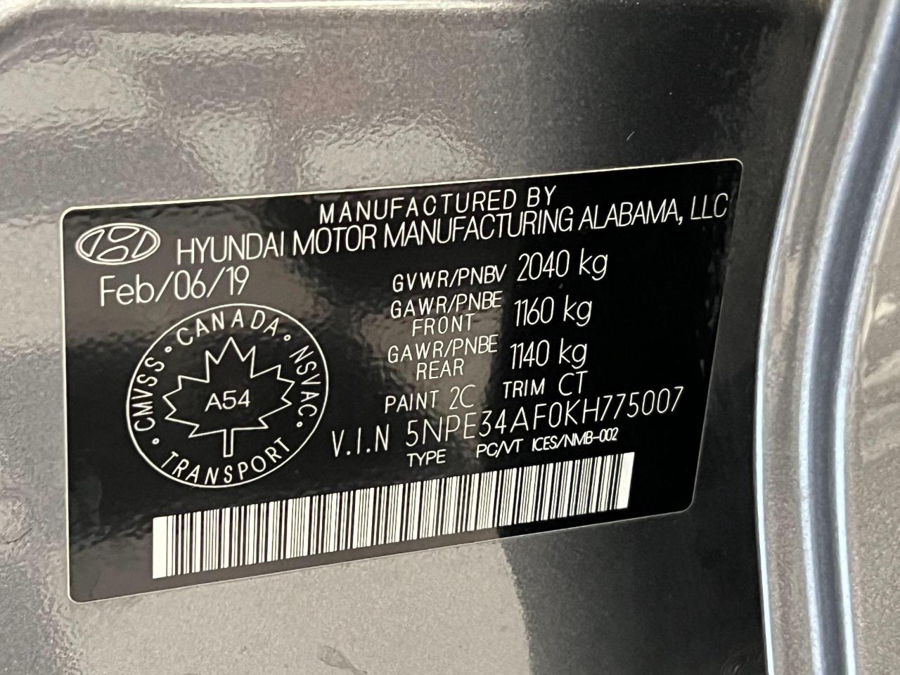 2019 Hyundai Sonata Preferred+Leather+Roof+Bluelink+CLEAN CARFAX Photo105