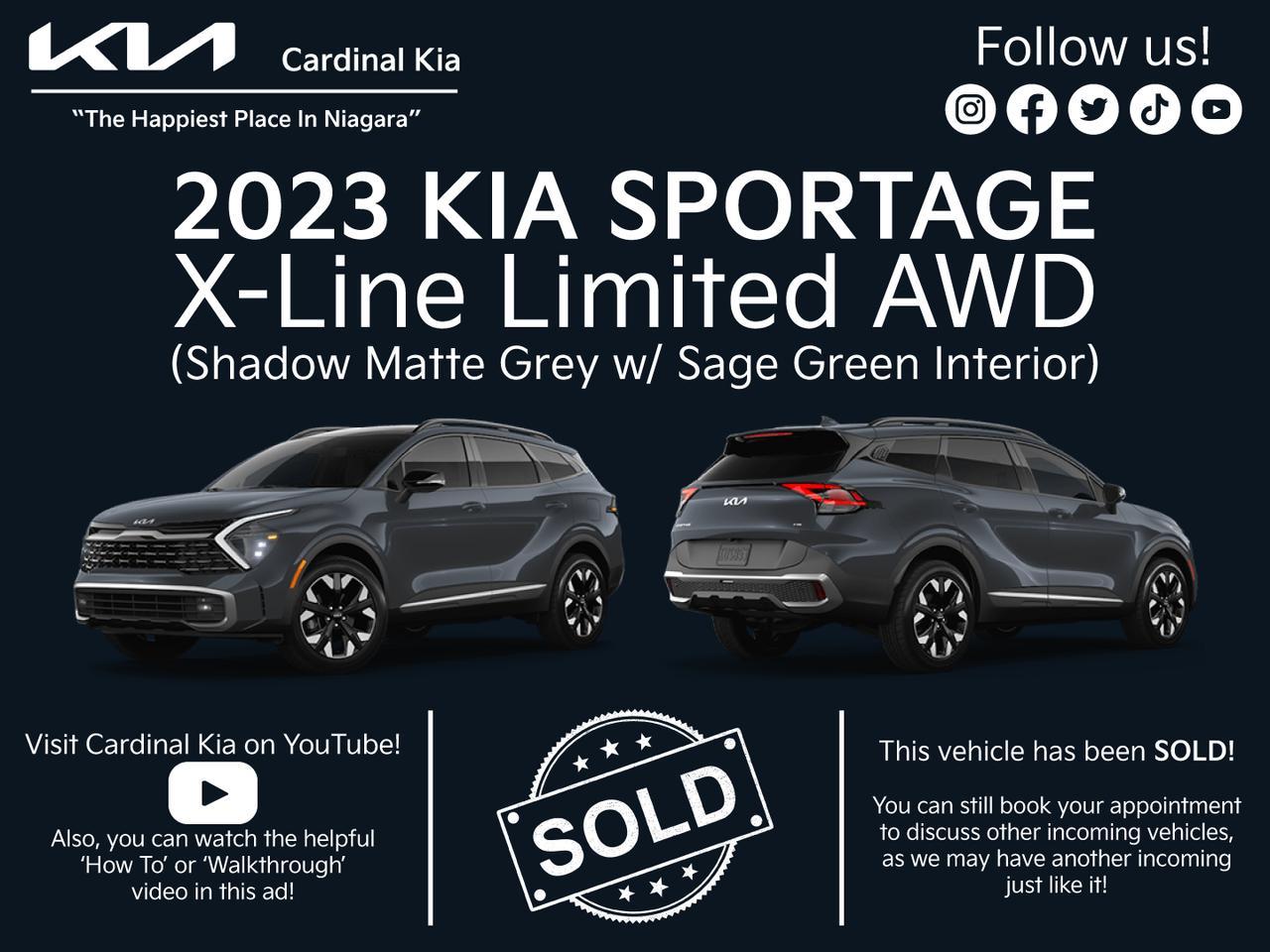 New 2023 Kia Sportage X-Line Limited - Green Interior for sale in Niagara Falls, ON