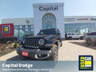 This Jeep Wrangler Unlimited boasts a Regular Unleaded V-6 3.6 L engine powering this Automatic transmission. WHEELS: 18 X 7.5 TECH GREY W/POLISH FACE -inc: Aluminum, UCONNECT 4C NAV & SOUND GROUP -inc: SiriusXM Traffic, Alpine Premium Audio System, Radio: Uconnect 4C Nav w/8.4 Display, HD Radio, Auto-Dimming Rearview Mirror, For Details, Visit DriveUconnect.ca, 1-YR SiriusXM Guardian Subscription, 5-Yr SiriusXM Traffic Subscription, GPS Navigation, SiriusXM Travel Link, Roadside Assistance/Emergency Call, 8.4 Touchscreen, TRANSMISSION: 8-SPEED AUTOMATIC -inc: Tip Start, Dana M200 Rear Axle, Hill Descent Control.*This Jeep Wrangler Unlimited Comes Equipped with These Options *QUICK ORDER PACKAGE 24G -inc: Engine: 3.6L Pentastar VVT V6 w/ESS, Transmission: 8-Speed Automatic , TRAILER TOW & HD ELECTRICAL GROUP -inc: Class II Hitch Receiver, 700 Amp Maintenance Free Battery, 4- and 7-Pin Wiring Harness, 240 Amp Alternator, 4 Auxiliary Switches, TIRES: 255/70R18 ALL TERRAIN (TDB), SAFETYTEC GROUP -inc: Park-Sense Rear Park Assist System, Blind-Spot/Rear Cross-Path Detection, REMOTE START SYSTEM, RADIO: UCONNECT 4C NAV W/8.4 DISPLAY, LED LIGHTING GROUP -inc: Daytime Running Lamps w/LED Accents, LED Fog Lamps, LED Reflector Headlamps, LED Taillamps, ENGINE: 3.6L PENTASTAR VVT V6 W/ESS (STD), COLD WEATHER GROUP -inc: Heated Steering Wheel, Tires: 255/70R18 All Terrain (TDB), Front Heated Seats, BODY-COLOUR FREEDOM TOP HARDTOP.* Why Buy Capital Pre-Owned *All of our pre-owned vehicles come with the balance of the factory warranty, fully detailed and the safety is completed by one of our mechanics who has been servicing vehicles with Capital Dodge for over 35 years.* Stop By Today *Come in for a quick visit at Capital Dodge Chrysler Jeep, 2500 Palladium Dr Unit 1200, Kanata, ON K2V 1E2 to claim your Jeep Wrangler Unlimited!*Call Capital Dodge Today!*Looking to schedule a test drive? Need more info? No problem - call Capital Dodge TODAY at (613) 271-7114. Capital Dodge is YOUR best choice for a variety of quality used Cars, Trucks, Vans, and SUVs in Ottawa, ON! Dont wait  Call Capital Dodge, TODAY!
