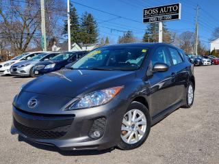 <p><span style=font-family: Segoe UI, sans-serif; font-size: 18px;>***ONE OWNER***LOW MILEAGE***TWO SETS OF TIRES INCLUDING WINTER TIRES ON RIMS AND FOUR BRAND NEW ALL SEASONS ON ALLOYS***GREAT CONDITION SUPER CLEAN GRAY ON BLACK MAZDA3 HATCHBACK W/ SKYACTIV TECHNOLOGY AND EXCELLENT MILEAGE, SITTING ON FOUR BRAND NEW ALL-SEASON TIRES AND BRAND NEW BRAKES ALL AROUND, EQUIPPED W/ THE VERY FUEL EFFICIENT 4 CYLINDER 2.0L DOHC ENGINE, LOADED W/ LEATHER/HEATED/POWER SEATS, BLUETOOTH CONNECTION, UPGRADED BOSE SPEAKER SOUND SYSTEM, AUTOMATIC HEADLIGHTS, ALLOY RIMS, KEYLESS/PROXIMITY ENTRY, FOG LIGHTS, AM/FM/XM/CD RADIO, POWER MOONROOF, AIR CONDITIONING, CRUISE CONTROL, POWER LOCKS, WINDOWS AND MIRRORS, WARRANTY AND MORE!*** FREE RUST-PROOF PACKAGE FOR A LIMITED TIME ONLY *** This vehicle comes certified with all-in pricing excluding HST tax and licensing. Also included is a complimentary 36 days complete coverage safety and powertrain warranty, and one year limited powertrain warranty. Please visit our website at bossauto.ca today!</span></p>