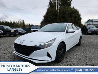<b>Blind Spot Monitoring,  Heated Seats,  Heated Steering Wheel,  Aluminum Wheels,  Apple CarPlay!</b><br> <br> At Pioneer Motors Langley, our team of professionals will guide you to make the right choice for your future vehicle. You will be advised as to the choice of the right vehicle and the best suitable financing for your needs. <br> <br> Compare at $30590 - Pioneer value price is just $29990! <br> <br>   Packed with desirable features and options that are rare for a car in this class, this Elantra will certainly surprise you. This  2021 Hyundai Elantra is fresh on our lot in Langley. <br> <br>Built to be stronger yet lighter, more powerful and much more fuel efficient, this Hyundai Elantra is the award-winning compact that delivers refined quality and comfort above all. With a stylish aerodynamic design and excellent performance, this Elantra stands out as a leader in its competitive class. This  sedan has 60,442 kms. Its  nice in colour  . It has a cvt transmission and is powered by a  147HP 2.0L 4 Cylinder Engine.  This unit has some remaining factory warranty for added peace of mind. <br> <br> Our Elantras trim level is Preferred IVT. This Preferred Elantra brings you into the comforts and tech you expect of a new car with Apple CarPlay, Android Auto, Bluetooth, USB/aux inputs, an 8 inch touchscreen, and AM/FM/MP3 audio with 6 speakers and streaming audio. Other premium features include heated seats, heated leather steering wheel, blind spot monitoring, upgraded motor, aluminum wheels, rearview camera, drive mode selector, chrome front grille, heated power side mirrors with turn signals and much more. This vehicle has been upgraded with the following features: Blind Spot Monitoring,  Heated Seats,  Heated Steering Wheel,  Aluminum Wheels,  Apple Carplay,  Android Auto,  Chrome Grille. <br> <br>To apply right now for financing use this link : <a href=https://www.pioneermotorslangley.com/finance/ target=_blank>https://www.pioneermotorslangley.com/finance/</a><br><br> <br/><br> Buy this vehicle now for the lowest bi-weekly payment of <b>$202.18</b> with $0 down for 96 months @ 7.99% APR O.A.C. ( Plus applicable taxes -  Plus applicable fees   / Total Obligation of $43049  ).  See dealer for details. <br> <br>Let us make your visit to our dealership as pleasant and rewarding as it can be. All pricing is plus $995 Documentation fee and applicable taxes. o~o