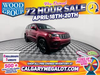 Our 2022 Jeep Grand Cherokee Laredo 4X4 in Velvet Red Pearl is a legendary SUV youll love to own! Motivated by a 3.6 Litre Pentastar V6 generating 290hp paired to an 8 Speed Automatic transmission. You can put that power to good use on the trail or off, and this Four Wheel Drive SUV also returns approximately 9.4L/100km on the highway. Strong and stylish, our Grand Cherokee grabs your attention with LED lighting, bold alloy wheels, an iconic grille, roof rails, and heated power mirrors with built-in turn signals. Make your move to our Laredo cabin for modern comfort and versatility with supportive cloth seats, eight-way power for the driver, a leatherette-wrapped steering wheel, dual-zone automatic climate control, soft-touch surfaces, and a high-tech dashboard with two displays. You can rely on a 10.25-inch digital instrument panel and an 8.4-inch Uconnect touchscreen that support wireless Android Auto/Apple CarPlay, voice recognition, Bluetooth, WiFi compatibility, and six-speaker audio. Jeep encourages safer adventures with intelligent technology such as a backup camera, a blind-spot monitor, rear cross-traffic alert, automatic braking, forward collision warning, adaptive cruise control, active lane management, rear parking sensors, hill-start assist, and more. Premium features and fantastic functionality come together in our Grand Cherokee Laredo! Save this Page and Call for Availability. We Know You Will Enjoy Your Test Drive Towards Ownership! *Note all options supersede standard factory equipment options. Please call us if you have any questions.Big 4 Motors is an AMVIC licensed automotive dealership, proudly serving Calgary for over 40 years!