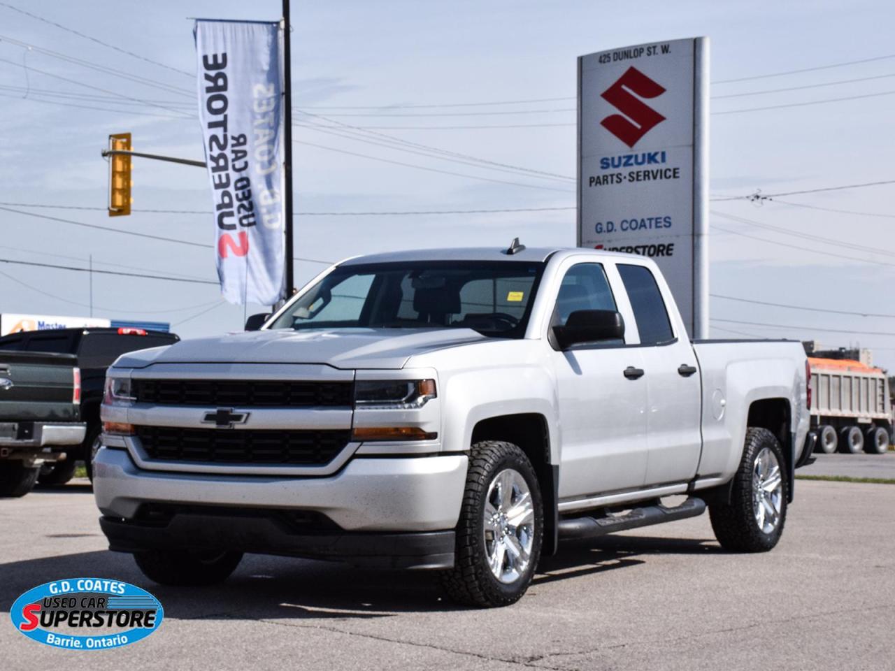 Used 2019 Chevrolet Silverado 1500 Custom Double Cab 4x4 ~Camera ~Bluetooth ~20's for sale in Barrie, ON