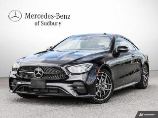 <b>Premium Package, Intelligent Drive Package, Open-Pore Dark Ash Wood Trim!</b><br> <br> Check out our wide selection of <b>NEW</b> and <b>PRE-OWNED</b> vehicles today!<br> <br>   This E-class has it all with incredible performance, luxury, safety and modern technology. This  2023 Mercedes-Benz E-Class is for sale today in Sudbury. <br> <br>This Mercedes-Benz E-Class is a masterclass in soul-soothing tranquility, with its exquisitely refined interior and loads of features with the single aim of making every drive as effortless as possible. Quintessential German refinement with robust engineering make this sedan a true pacesetter in terms of comfort, tech and driving dynamics. This  coupe has 1,000 kms. Its  black in colour  . It has an automatic transmission and is powered by a  3.0L I6 24V GDI DOHC Turbo engine. <br> <br> Our E-Classs trim level is E 450 4MATIC Coupe. This head-turning coupe features upgraded aluminum wheels, with genuine leather upholstery, a hybrid-battery assisted powertrain, a heated leather-wrapped steering wheel, front wireless phone charging and MBUX Navigation Plus with augmented reality, in addition to a dual-panel glass sunroof with a power sunshade, a power open and close trunk, LED projector beam headlights with rear fog lamps, exterior chrome inserts, and power heated side mirrors. The standard features continue on the inside with 10-way power adjustable heated front seats with memory function and lumbar support, open-pore wood center console inserts, and chrome accents. Stay connected on the road with wireless Apple CarPlay and Android Auto, MBUX extended functions, and SiriusXM satellite radio. Safety features include PARKTRINIC parking assist, blind spot detection, forward collision mitigation, and a rearview camera. This vehicle has been upgraded with the following features: Premium Package, Intelligent Drive Package, Open-pore Dark Ash Wood Trim. <br> <br>To apply right now for financing use this link : <a href=https://www.mercedes-benz-sudbury.ca/finance/apply-for-financing/ target=_blank>https://www.mercedes-benz-sudbury.ca/finance/apply-for-financing/</a><br><br> <br/><br>LocationMercedes-Benz of Sudbury is conveniently located at 2091 Long Lake Road in Sudbury, Ontario. If you cant make it to us, we can accommodate you! Call us today to come in and see this vehicle!<br> Come by and check out our fleet of 30+ used cars and trucks and 20+ new cars and trucks for sale in Sudbury.  o~o