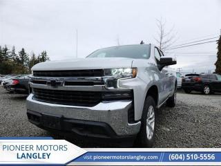 <b>Aluminum Wheels,  Apple CarPlay,  Android Auto,  Touch Screen,  EZ-Lift Tailgate!</b><br> <br> At Pioneer Motors Langley, our team of professionals will guide you to make the right choice for your future vehicle. You will be advised as to the choice of the right vehicle and the best suitable financing for your needs. <br> <br> Compare at $44870 - Pioneer value price is just $43990! <br> <br>   This Chevrolet Silverado is a highly refined truck created to be as comfortable as it is capable. This  2019 Chevrolet Silverado 1500 is for sale today in Langley. <br> <br>The redesigned 2019 Silverado 1500 is functional and ergonomic, suited for the work-site and or family life. Bold styling throughout gives it amazing curb appeal and a dominating stance on the road, while the its smartly designed interior keeps every passenger in superb comfort and connectivity on any trip. With brawn, brains and reliability, this pickup was built by truck people, for truck people, and comes from the family of the most dependable, longest-lasting full-size pickups on the road. This  Double Cab 4X4 pickup  has 56,542 kms. Its  nice in colour  and is completely accident free based on the <a href=https://vhr.carfax.ca/?id=Ipat4+EH/inWtyx7MxfQhwtj/HIDKoD3 target=_blank>CARFAX Report</a> . It has a 8 speed automatic transmission and is powered by a  310HP 2.7L 4 Cylinder Engine.  It may have some remaining factory warranty, please check with dealer for details. <br> <br> Our Silverado 1500s trim level is LT. Upgrading to this Silverado 1500 LT is a wise choice as it comes with features like aluminum wheels, a larger 8 inch touchscreen with Apple CarPlay and Android Auto, Chevrolet MyLink, bluetooth streaming audio, remote keyless entry and an EZ-Lift tailgate. Additional features also include signature LED lights, cruise control, steering wheel audio controls, a rear vision camera, teen driver technology and 4G LTE hotspot capability. This vehicle has been upgraded with the following features: Aluminum Wheels,  Apple Carplay,  Android Auto,  Touch Screen,  Ez-lift Tailgate,  Remote Keyless Entry,  Cruise Control. <br> <br>To apply right now for financing use this link : <a href=https://www.pioneermotorslangley.com/finance/ target=_blank>https://www.pioneermotorslangley.com/finance/</a><br><br> <br/><br> Buy this vehicle now for the lowest bi-weekly payment of <b>$322.76</b> with $0 down for 84 months @ 7.99% APR O.A.C. ( Plus applicable taxes -  Plus applicable fees   / Total Obligation of $59736  ).  See dealer for details. <br> <br>Let us make your visit to our dealership as pleasant and rewarding as it can be. All pricing is plus $995 Documentation fee and applicable taxes. o~o