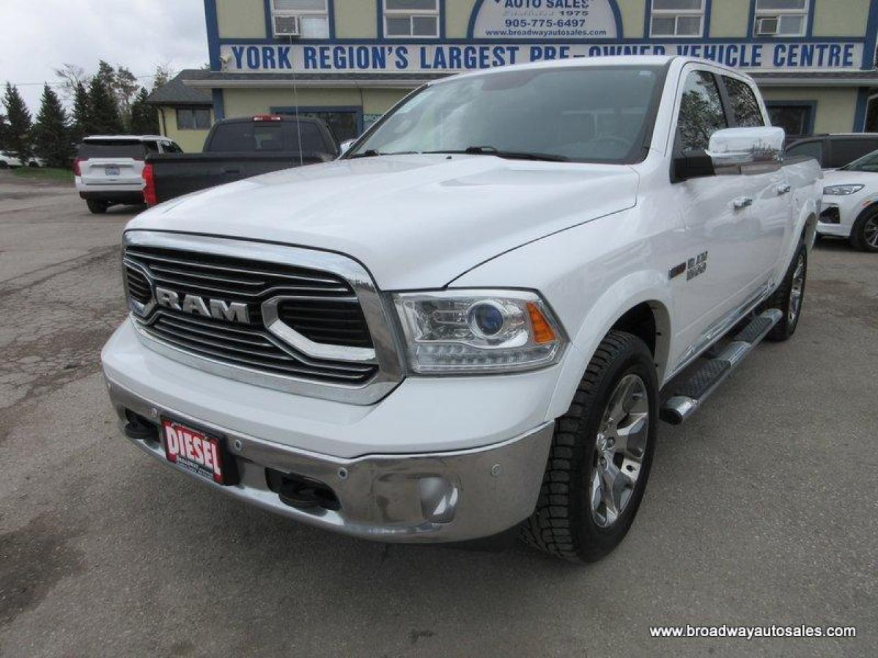 Used 2018 Dodge Ram 1500 LOADED LIMITED-EDITION 5 PASSENGER 3.0L - ECO-DIESEL.. 4X4.. CREW-CAB.. SHORTY.. NAVIGATION.. SUNROOF.. LEATHER.. HEATED/AC SEATS.. BACK-UP CAMERA.. for sale in Bradford, ON