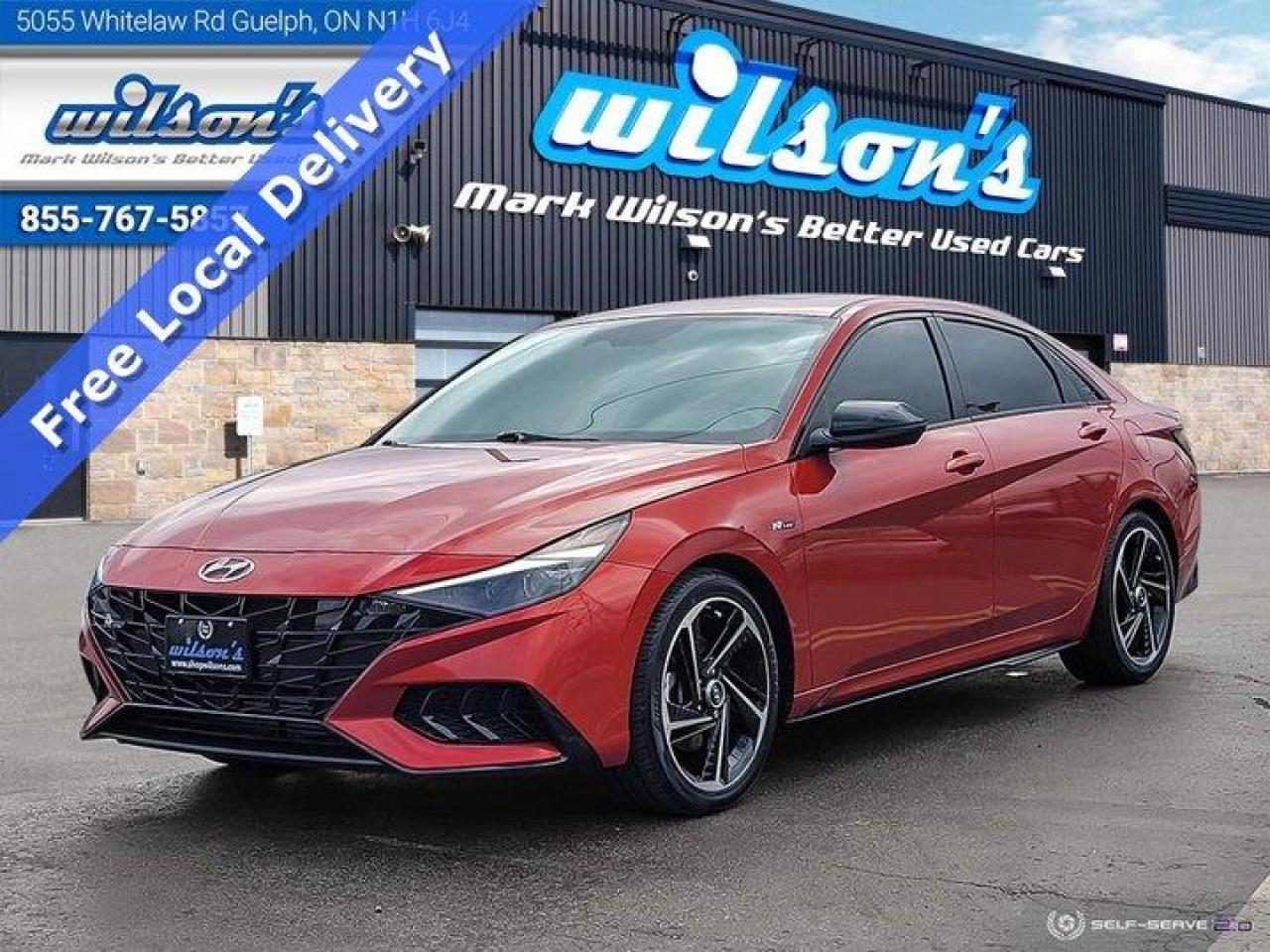 Used 2022 Hyundai Elantra N Line Sedan 1.6 Turbo - Sunroof, Heated Seats+Steering, CarPlay+Android, New Tires !! & More ! for sale in Guelph, ON