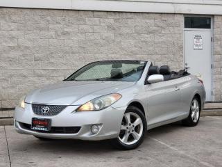 <p>FALL SPECIAL!! THE LEAVES ARE FALLING AND SO ARE OUR PRICED!! REDUCED TO SELL!</p><p>JUST TRADED IN AT A NEW CAR DEALER SHIP!! TOYOTA RELIABILITY!! **NO ACCIDENTS** CARFAX VERIFIED!!</p><p>FINISHED IN BRIGHT SILVER ON GREY LEATHER INTERIOR!! 3.3L V6!! AUTOMATIC!! POWER CONVERTIBLE TOP!! ALLOYS!! CRUISE CONTROL!! FULLY LOADED!! ICE COLD AIR!! RECENT TIRES!! MUST SEE AND DRIVE!! AFFORDABLE, ECONOMICAL AND VERY RELIABLE!! IF YOU DRIVE IT.... YOU WILL BUY IT!! NICE, CLEAN & READY TO GO!</p><p>TAKE ADVANTAGE OF OUR VOLUME BASED PRICING TO ENSURE YOU ARE GETTING **THE BEST DEAL IN TOWN**!!! THIS VEHICLE COMES FULLY CERTIFIED WITH A SAFETY CERTIFICATE AT NO EXTRA COST!  WE GUARANTEE ALL VEHICLES! WE WELCOME YOUR MECHANICS APPROVAL PRIOR TO PURCHASE ON ALL OUR VEHICLES! EXTENDED WARRANTIES AVAILABLE ON ALL VEHICLES! CRV, RAV4 AVAILABLE.</p><p>COLISEUM AUTO SALES PROUDLY SERVING THE CUSTOMERS FOR OVER 23 YEARS! NOW WITH 2 LOCATIONS TO SERVE YOU BETTER. COME IN FOR A TEST DRIVE TODAY!<br>FOR ALL FAMILY LUXURY VEHICLES..SUVS..AND SEDANS PLEASE VISIT....</p><p>COLISEUM AUTO SALES ON WESTON<br>301 WESTON ROAD<br>TORONTO, ON M6N 3P1<br>4 1 6 - 7 6 6 - 2 2 7 7</p>