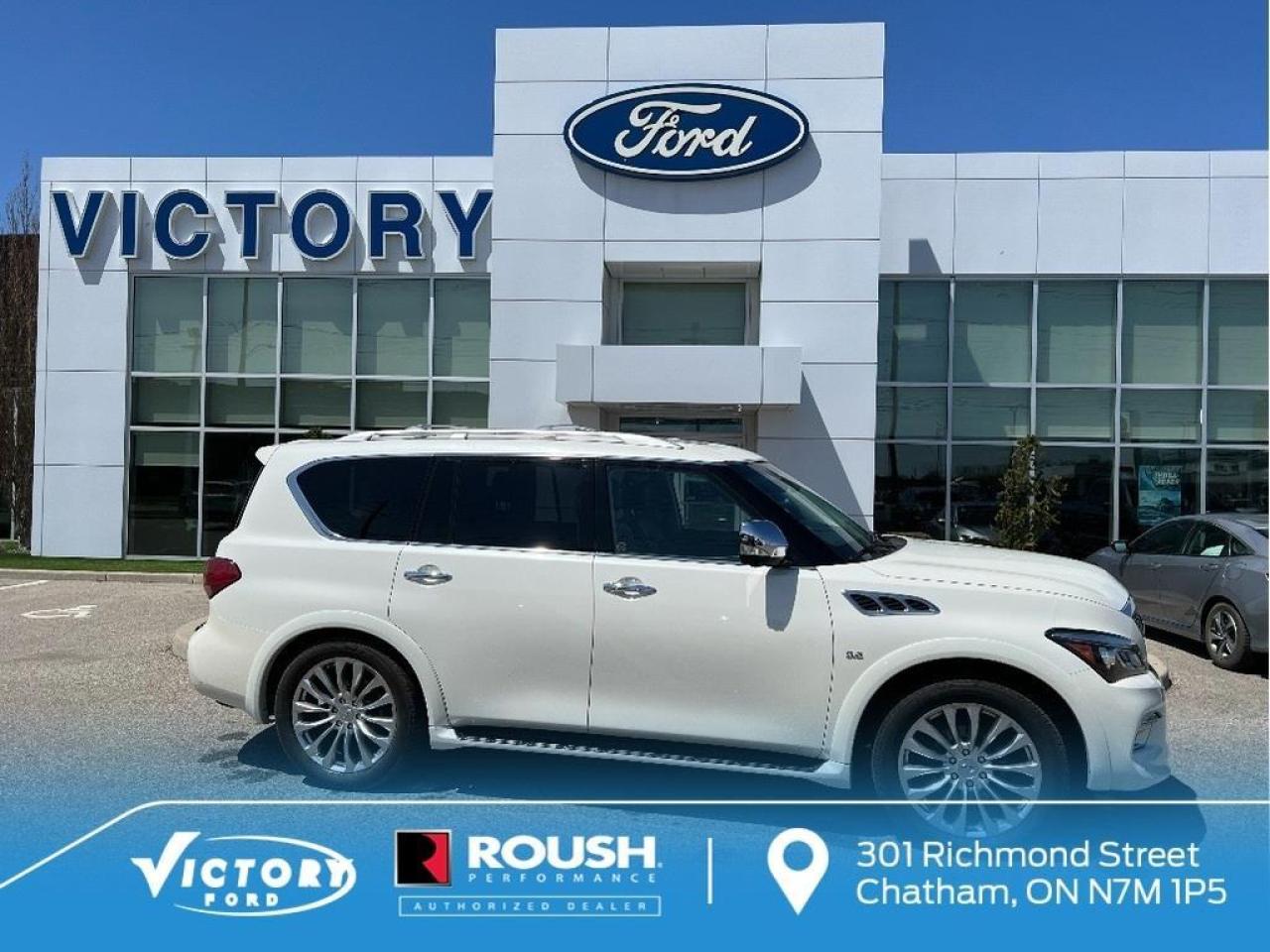Used 2015 Infiniti QX80 Navigation | Leather interior | Blue tooth | Sun r for sale in Chatham, ON