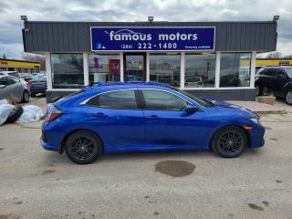 <p>2019 HONDA CIVIC COMES LOADED WITH BACKUP CAM/ HEATED SEATS/LANE ASSIST/BLLUETOOHT/ONSTAR/VOCAL ASSIST/XENON HEADLIGHTS/ TWO SETS OF TIRES WITH RIMS/REMOTE STARTER AND MUCH MORE.</p><p>Famous Motors at 1400 Regent Ave W, Your destination to certified domestic & imported quality pre-owned vehicles at great prices.<br><br>GET APPROVED AT $0 DOWN for $257.59 bi-weekly over 84 months at 5.99% OAC.</p><p>Visit our Website at http://famousmotors.ca/ to apply for financing or to get a pre-approval.<br><br>All our vehicles come with a Fresh Manitoba Safety Certification, Free Carfax Reports & Fresh Oil Change!<br><br>***FREE WARRANTY INCLUDED ON ALL VEHICLES***<br><br>For more information and to book an appointment for a test drive, call us at (204) 222-1400 or Cell: Call/Text (204) 807-1044</p>
