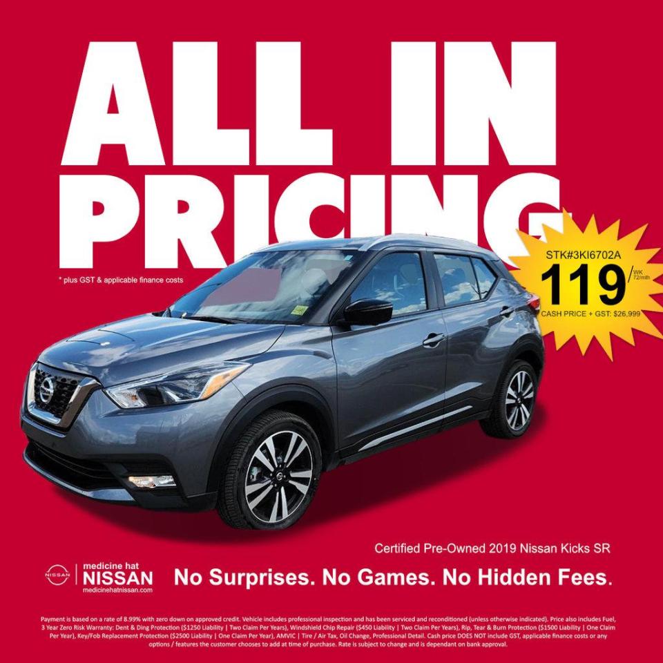 Used 2019 Nissan Kicks SR for sale in Medicine Hat, AB