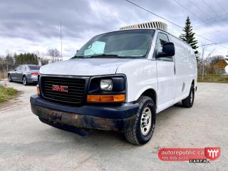 A rare Three-Quarter-Ton van with functional reefer <br> Reliable 4.8L v8 <br> <br> <br> In good mechanical condition <br> Clean frame <br> <br> <br> Has 347k kms -Carfax Verified <br> <br> <br> As-is special, you certify you save. <br> <br> <br> Priced for quick sale! Won`t last long! <br> <br> <br> Taxes and Licensing is extra <br> <br> <br> We do not know what the vehicle needs for safety. Please come check it if interested. <br> <br> <br> Please call 705-826-6777 for appointments <br> www.autorepublic.ca <br> <br> <br> This vehicle is being sold as is, unfit, not e-tested and is not represented as being in road worthy condition, mechanically sound or maintained at any guaranteed level of quality. The vehicle may not be fit for use as a means of transportation and may require substantial repairs at the purchasers expense. It may not be possible to register the vehicle to be driven in its current condition. <br> <br> <br> AUTO REPUBLIC <br> Quality Certified Pre-Owned Vehicles <br> 5 Courtland st, Ramara, ON <br>
