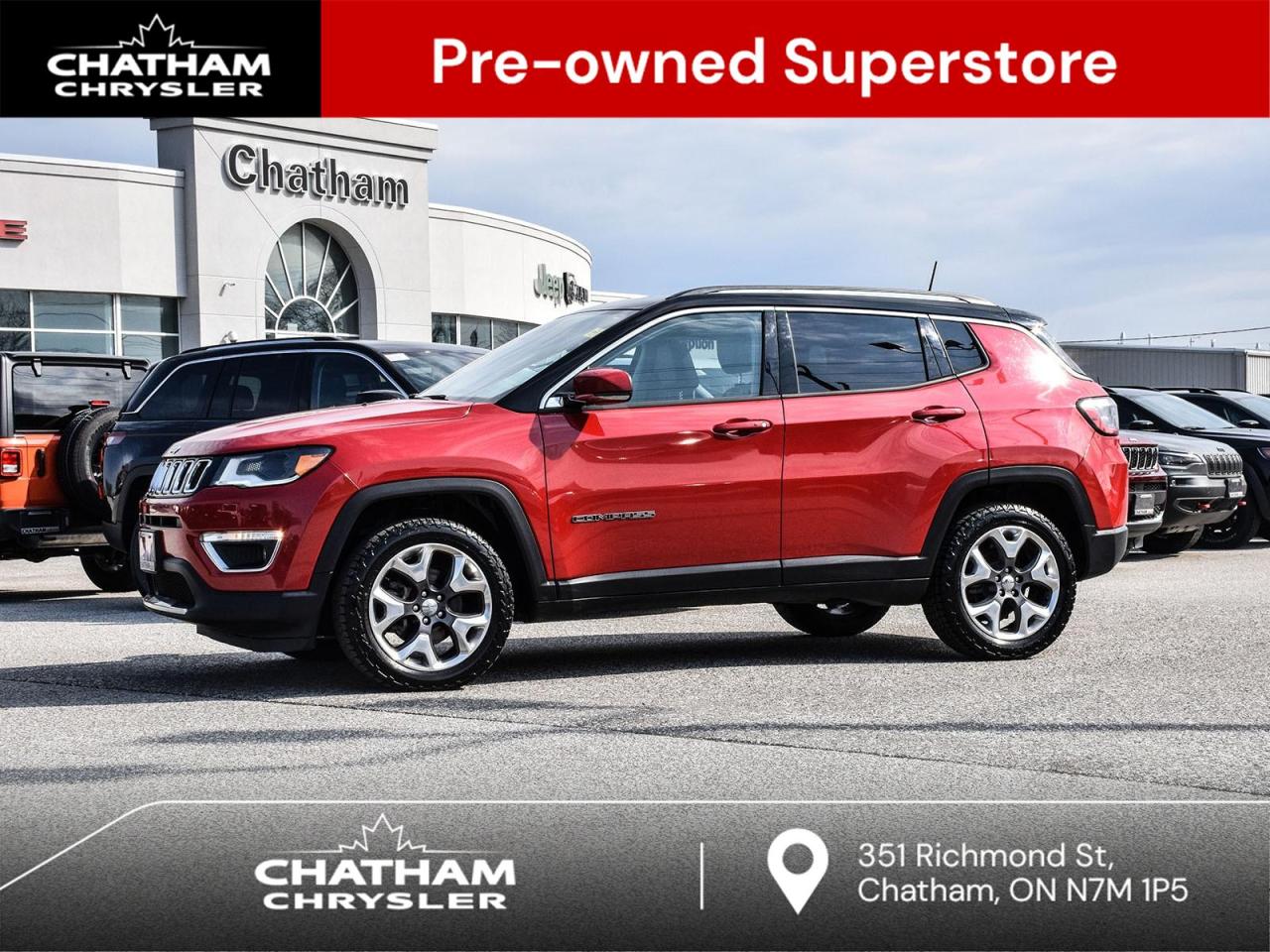 Used 2018 Jeep Compass Limited LIMITED SUNROOF NAVIGATION ADVANCED SAFETY GROUP for sale in Chatham, ON
