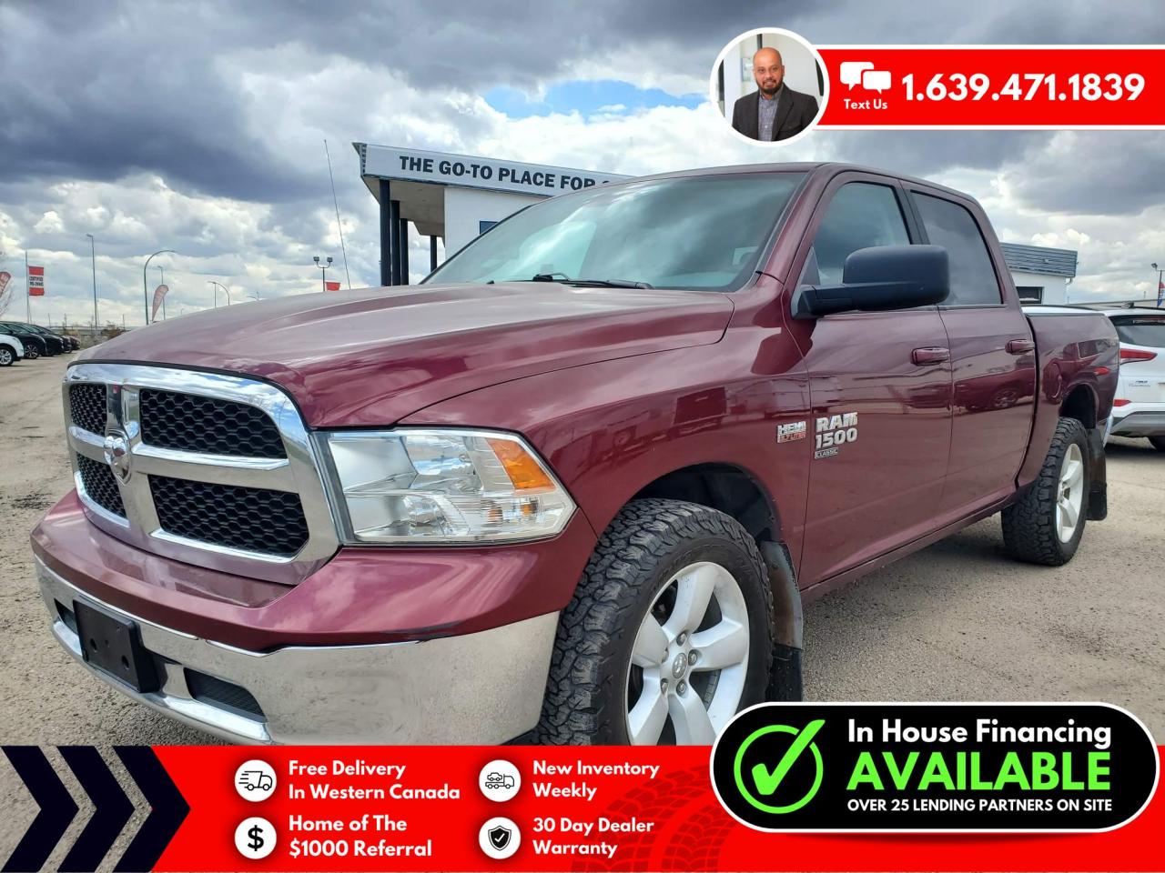 Used 2019 RAM 1500 Classic SLT FRESH LOCAL TRADE. NEED FINANCING? TEXT 639-4711839 FERNANDO for sale in Saskatoon, SK