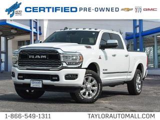 <b>Power Running Boards,  Navigation,  Cooled Seats,  Leather Seats,  Heated Rear Seats!</b><br> <br>    Whether youre on the job site, driving around town, or making a long haul trip, this Ram 3500 HD gets the job done with ease. This  2019 Ram 3500 is for sale today in Kingston. <br> <br>This 2019 Ram 3500HD delivers exactly what you need: superior capability and exceptional levels of comfort, all backed with proven reliability. Whether youre in the commercial sector or looking for serious recreational towing rig, this impressive Ram 3500HD is ready for anything that you are.This  sought after diesel Crew Cab 4X4 pickup  has 150,732 kms. Its  nice in colour  . It has an automatic transmission and is powered by a Cummins 400HP 6.7L Straight 6 Cylinder Engine.  <br> <br> Our 3500s trim level is Limited. Top of the line in every sense, this Ram 3500 Limited has unrelenting capability and a sophisticated interior that features premium equipment like power running boards, cooled and heated leather seats, a heated leather steering wheel, heated rear seats, and a premium audio system. Additional luxuries include Uconnect 4 with an 8.4 inch touchscreen thats paired with navigation and SiriusXM, exclusive aluminum wheels and front grille, power heated trailer-tow mirrors, proximity keyless entry with remote start, blind spot detection, LED cargo bed lights and a spray in bed liner, a class IV hitch receiver with trailer brake controller, dual zone climate control, premium LED headlights and a tough HD suspension that is designed to handle whatever you can throw at it! This vehicle has been upgraded with the following features: Power Running Boards,  Navigation,  Cooled Seats,  Leather Seats,  Heated Rear Seats,  Heated Steering Wheel,  Premium Audio. <br> To view the original window sticker for this vehicle view this <a href=http://www.chrysler.com/hostd/windowsticker/getWindowStickerPdf.do?vin=3C63R3SL5KG724347 target=_blank>http://www.chrysler.com/hostd/windowsticker/getWindowStickerPdf.do?vin=3C63R3SL5KG724347</a>. <br/><br> <br>To apply right now for financing use this link : <a href=https://www.taylorautomall.com/finance/apply-for-financing/ target=_blank>https://www.taylorautomall.com/finance/apply-for-financing/</a><br><br> <br/><br> Buy this vehicle now for the lowest bi-weekly payment of <b>$481.80</b> with $0 down for 84 months @ 9.99% APR O.A.C. ( Plus applicable taxes -  Plus applicable fees   / Total Obligation of $87688  ).  See dealer for details. <br> <br>For more information, please call any of our knowledgeable used vehicle staff at (613) 549-1311!<br><br> Come by and check out our fleet of 80+ used cars and trucks and 160+ new cars and trucks for sale in Kingston.  o~o