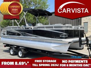 FREE STORAGE TILL SPRING 2024! Come see why Carvista has been the Consumer Choice Award Winner for 4 consecutive years! 2021-2024! Dont play the waiting game, our units are instock, no pre-order necessary!!   

WAS $67916 MSRP, SAVE THOUSANDS FROM NEW! 

Only 93 hours! Only $95.13 weekly OAC*! No Payments for 90 days.* 

The Sport is the perfect boat for lakes, small gas or electric motors, easy hauling, and sunset cruises for the entire family. Tahoe quality is used to produce the Sport. Superior quality pontoons, anodized railings, matrix 50 vinyl and aluminum seat bases will provide years of durability. The Sport also has the modern radius wall design that will make you look good too!
Upscale construction sets it apart from the competition.  Luxurious seating makes the pontoon feel much more expensive than it really is! 
Powered by a Honda 60HP 4 stroke with power trim and wheel steering controls.  
Equipped with a Humminbird Helix 5 plotter and upgraded Infinity stereo with Bluetooth and MP3 capability. 
Only  93 hours on this stunning unit.  Stay out of the sun with a large 8’ bimini top.  
Haul the boat with confidence with the included 2023 Lakeland HD 22’ pontoon trailer, that features power brakes. 

Carvista Approved! Our BoatVista package includes a complete inspection of your boat that includes an engine run up and test of the general systems of the unit! We pride ourselves in providing the highest quality marine products possible, and include a rigorous detail to ensure you get the cleanest unit around. At Carvista we offer a unique buying experience, with no deceiving finance gimmicks and trades are welcome but not required! Carvista is a family operated business that has been in business for over 20 years, and has earned a A+ BBB Accreditation and outstanding consumer accolades. Offering 175 quality pre-owned vehicles, all are certified and Carproof verified, most with remaining factory warranty and a modern facility located on Winnipegs Regent Ave strip. We welcome you to visit us at 1201 Regent Ave W, at Carvista, and drive away in a like new vehicle for less. In many cases we can offer no payments for 6 months! Dont let your trade or credit stop you, we accept any kind, any time. CARVISTA.CA, "Where the deals are". Prices and payments exclude GST OR PST Carvista Inc. Dealer Permit # 1211, Category: Used Boat

* based on a 60 month term and 216 month amortization at 7.99%. Approximate cost of borrowing $17490, on approved credit.  Deferred payments on approved credit.