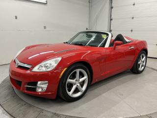 STUNNING CHILI PEPPER RED AND ONLY 73,000KMS!! 5-SPEED MANUAL, REAR WHEEL DRIVE, CONVERTIBLE W/ AIR CONDITIONING, KEYLESS ENTRY AND 18-IN ALLOYS!! Leather-wrapped steering, power windows, power lock, power mirrors, cruise control and AM/FM/CD player!