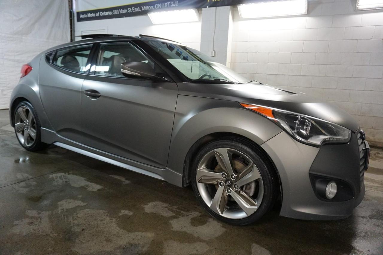 Used 2015 Hyundai Veloster TURBO TECH 6SP CERTIFIED CAMERA NAV BLUETOOTH LEATHER HEATED SEATS SUNROOF CRUISE for sale in Milton, ON