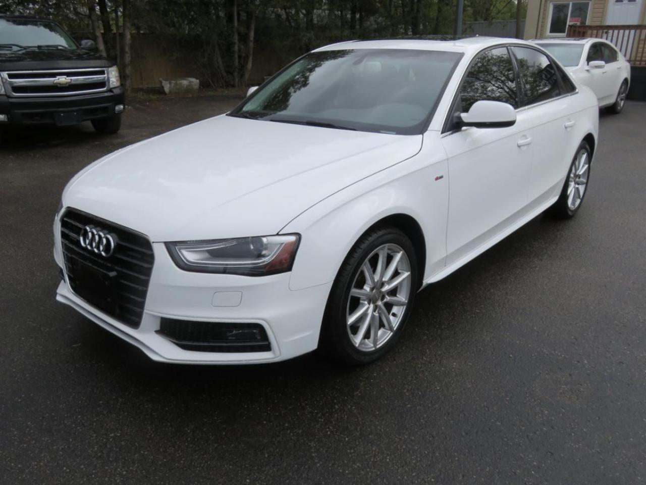 <p>More Photos Coming Soon</p><p>Looking for a stylish and reliable car that combines elegance and performance? Look no further than this 2011 Audi A4, with its sleek white exterior and sophisticated black interior. This vehicle has been very well-maintained and is in excellent condition. With its S Line Trim it comes fully loaded with all the desired options such as Navigation, Sunroof, Premium Sound System, and much more. </p><p> </p><p style=font-size: 16px; box-sizing: border-box; padding: 0px; margin: 0px 0px 1.375rem; color: #333333; font-family: Helvetica Neue, sans-serif;><strong>On-Location financing available / Same-day approvals! </strong></p><p style=font-size: 16px; box-sizing: border-box; padding: 0px; margin: 0px 0px 1.375rem; color: #333333; font-family: Helvetica Neue, sans-serif;><span style=color: #000000; font-family: -apple-system, system-ui, Segoe UI, Roboto, Oxygen, Ubuntu, Cantarell, Open Sans, Helvetica Neue, sans-serif; font-size: medium;>NO SURPRISES OR HIDDEN FEES! THE PRICE YOU SEE IS THE PRICE YOU PAY!!</span></p><p><span style=font-family: -apple-system, BlinkMacSystemFont, Segoe UI, Roboto, Oxygen, Ubuntu, Cantarell, Open Sans, Helvetica Neue, sans-serif;>Serving Ontario proudly for over 25 years. </span>Established in 1992 locally, CB&C has been providing quality Certified Pre-owned vehicles in the GTA area. We have helped thousands of customers buy, sell and trade their vehicles. We would like to earn your business and add you to our already well-established list of long-term customers.</p><p> </p><p>Our many years in business have helped us better understand the needs of our clients and provide them with the best reconditioned Pre-owned Luxury and Performance Vehicles. Facilitating brands such as Mercedes-Benz, BMW, Audi, Maserati, Bentley, and Porsche just to name a few, our inventory focuses on providing our customers with a unique quality, luxury vehicle for a fraction of the new sticker price.</p><p> </p><p>ALL TRADES WELCOME /// WE WILL PURCHASE $$$ YOUR CAR EVEN IF YOU DON’T BUY OURS.</p><p> </p><p>As per OMVIC regulations, the vehicle is not roadworthy, not certified, and not E-Tested, certification and emission is available for $595.00</p><p> </p><p>Hours of Operation: Monday – Friday: 9 AM- 5 PM Saturday: 9 AM-3 PM</p>