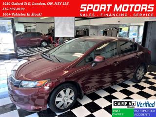 Used 2012 Honda Civic LX+A/C+Bluetooth+New Tires+CLEAN CARFAX for sale in London, ON
