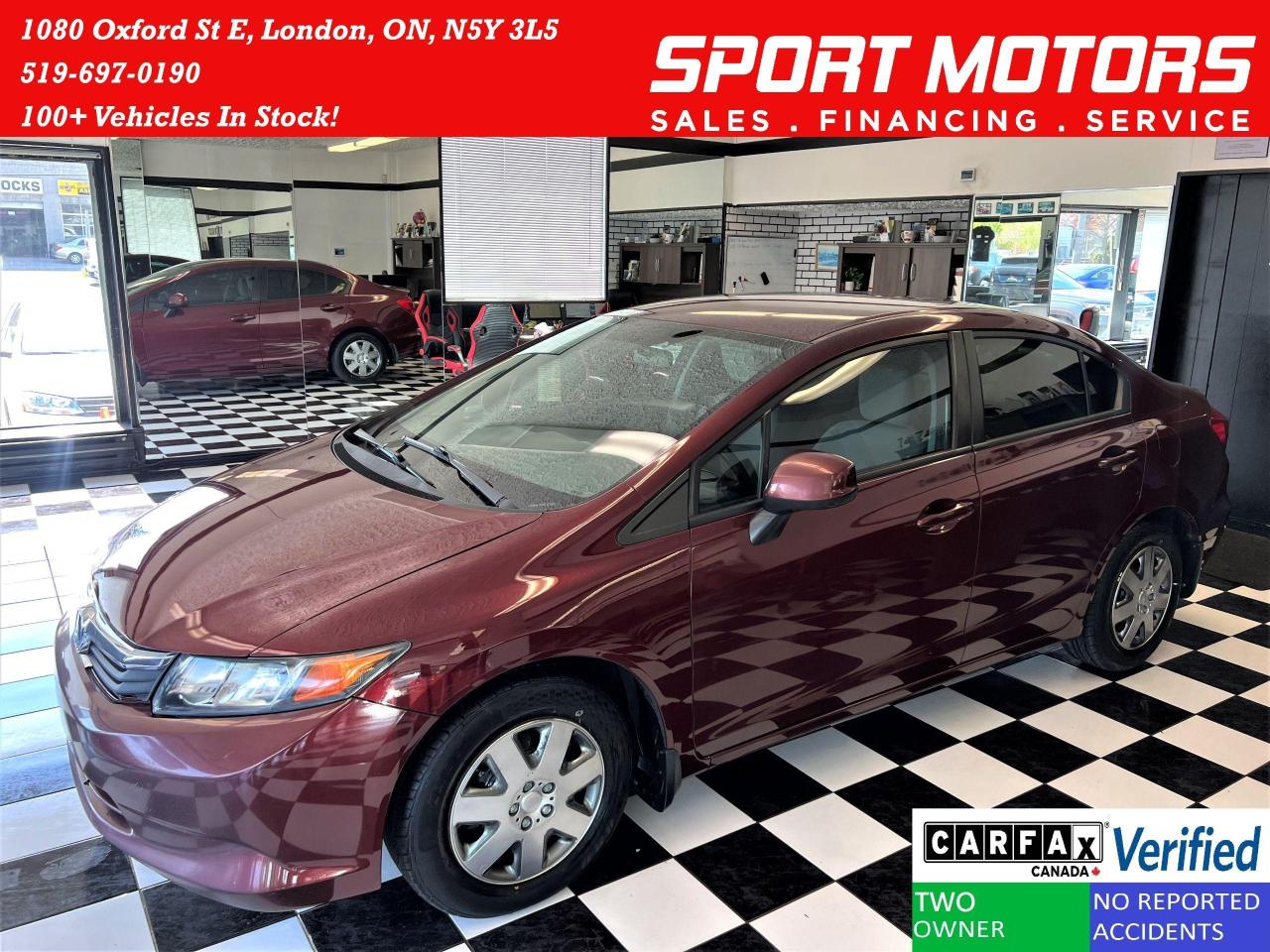 2012 Honda Civic LX+A/C+Bluetooth+New Tires+CLEAN CARFAX