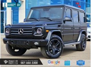 5.5L 8 CYLINDER ENGINE, 550, V8, SATIN BLACK WRAP (GREY UNDERNEATH), G63 WHEELS, UPGRADED NEW STYLE TAILLIGHTS, LOW KMS, ADAPTIVE CRUISE CONTROL, NAVIGATION, HARMAN KARDON AUDIO, BACKUP CAMERA, BLUETOOTH, THREE KEYS, SUNROOF, AND MUCH MORE! <br/> <br/>  <br/> Just Arrived 2014 Mercedes-Benz G-Class G550 Black has 102,769 KM on it. 5.5L 8 Cylinder Engine engine, Four-Wheel Drive, Automatic transmission, 5 Seater passengers, on special price for . <br/> <br/>  <br/> Book your appointment today for Test Drive. We offer contactless Test drives & Virtual Walkarounds. Stock Number: 24036-SBC <br/> <br/>  <br/> Diamond Motors has built a reputation for serving you, our customers. Being honest and selling quality pre-owned vehicles at competitive & affordable prices. Whenever you deal with us, you know you get to deal and speak directly with the owners. This means unique personalized customer service to meet all your needs. No high-pressure sales tactics, only upfront advice. <br/> <br/>  <br/> Why choose us? <br/>  <br/> Certified Pre-Owned Vehicles <br/> Family Owned & Operated <br/> Finance Available <br/> Extended Warranty <br/> Vehicles Priced to Sell <br/> No Pressure Environment <br/> Inspection & Carfax Report <br/> Professionally Detailed Vehicles <br/> Full Disclosure Guaranteed <br/> AMVIC Licensed <br/> BBB Accredited Business <br/> CarGurus Top-rated Dealer 2022 <br/> <br/>  <br/> Phone to schedule an appointment @ 587-444-3300 or simply browse our inventory online www.diamondmotors.ca or come and see us at our location at <br/> 3403 93 street NW, Edmonton, T6E 6A4 <br/> <br/>  <br/> To view the rest of our inventory: <br/> www.diamondmotors.ca/inventory <br/> <br/>  <br/> All vehicle features must be confirmed by the buyer before purchase to confirm accuracy. All vehicles have an inspection work order and accompanying Mechanical fitness assessment. All vehicles will also have a Carproof report to confirm vehicle history, accident history, salvage or stolen status, and jurisdiction report. <br/>