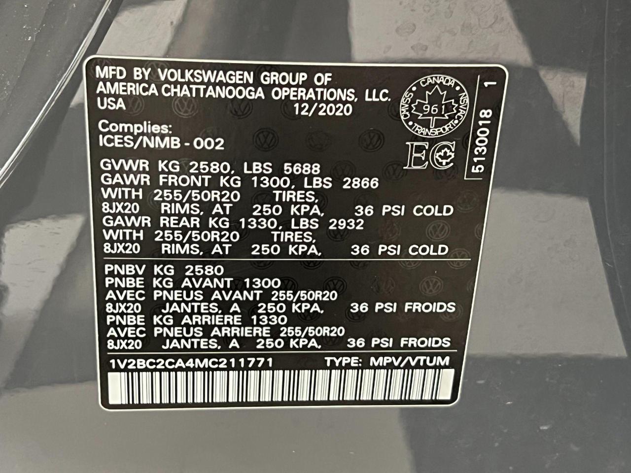 2021 Volkswagen Atlas Highline Cross SPORT+Roof+Safety PKG+CLEAN CARFAX - Photo #56