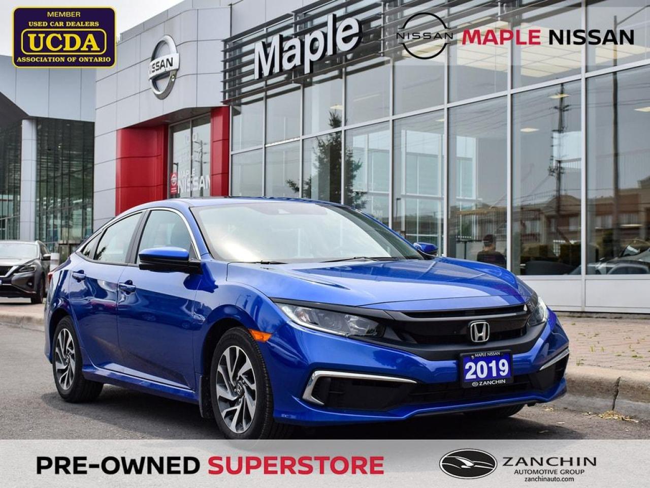 Used 2019 Honda Civic EX Apple Carplay Blind Spot Remote Start Moonroof for sale in Maple, ON