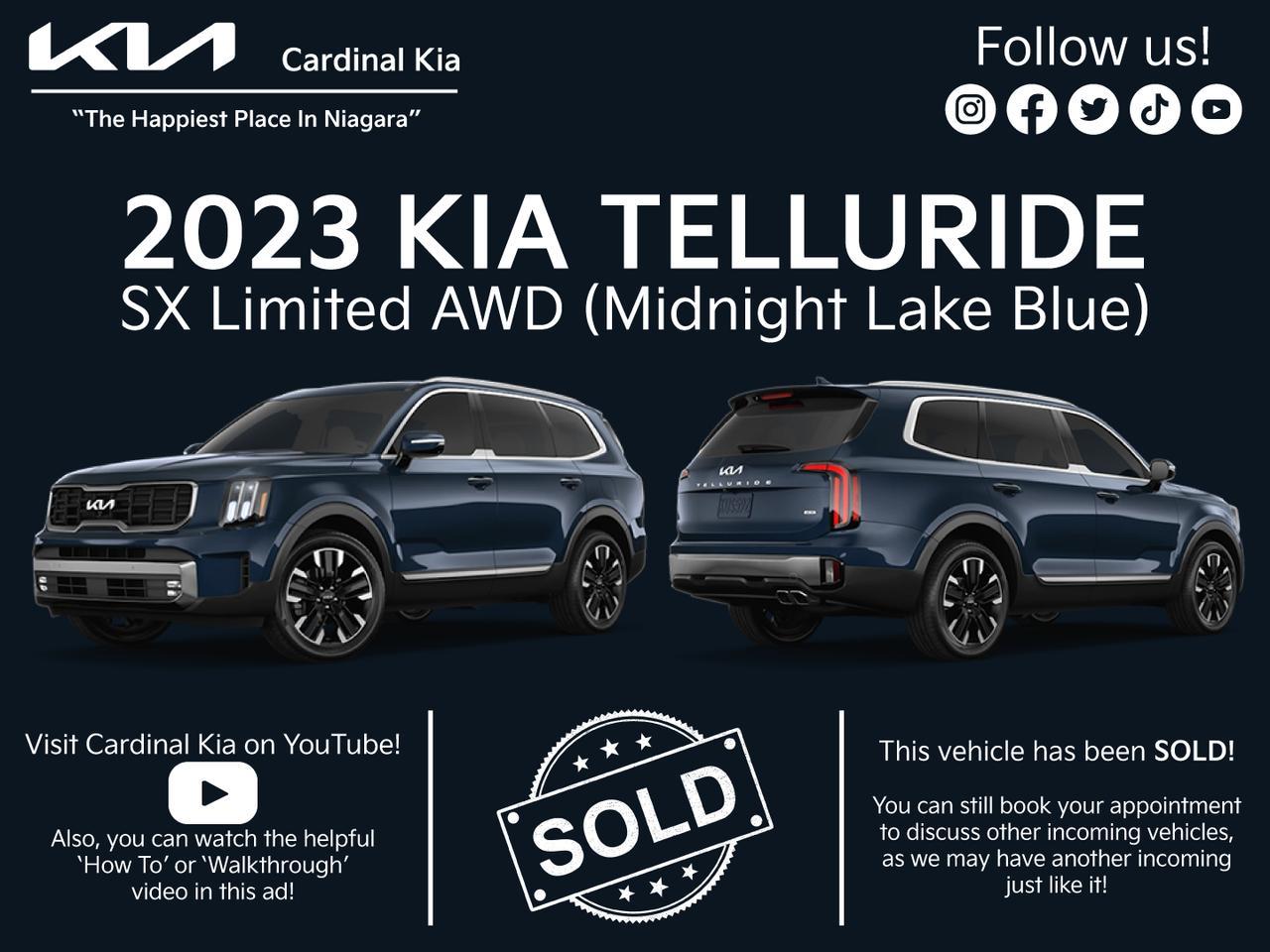 New 2023 Kia Telluride SX Limited - Black for sale in Niagara Falls, ON