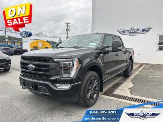 <b>Leather Seats, Connected Navigation, Wireless Charging, Sunroof, Power Running Boards!</b><br> <br>   The Ford F-Series is the best-selling vehicle in Canada for a reason. Its simply the most trusted pickup for getting the job done. <br> <br>The perfect truck for work or play, this versatile Ford F-150 gives you the power you need, the features you want, and the style you crave! With high-strength, military-grade aluminum construction, this F-150 cuts the weight without sacrificing toughness. The interior design is first class, with simple to read text, easy to push buttons and plenty of outward visibility. With productivity at the forefront of design, the F-150 makes use of every single component was built to get the job done right!<br> <br> This agate black Crew Cab 4X4 pickup   has a 10 speed automatic transmission and is powered by a  325HP 2.7L V6 Cylinder Engine.<br> <br> Our F-150s trim level is Lariat. This luxurious Ford F-150 Lariat comes loaded with premium features such as leather heated and cooled seats, body colored exterior accents, a proximity key with push button start and smart device remote start, pro trailer backup assist and Ford Co-Pilot360 that features lane keep assist, blind spot detection, pre-collision assist with automatic emergency braking and rear parking sensors. Enhanced features also includes unique aluminum wheels, SYNC 4 with enhanced voice recognition featuring connected navigation, Apple CarPlay and Android Auto, FordPass Connect 4G LTE, power adjustable pedals, a powerful Bang & Olufsen audio system with SiriusXM radio, cargo box lights, dual zone climate control and a handy rear view camera to help when backing out of tight spaces. This vehicle has been upgraded with the following features: Leather Seats, Connected Navigation, Wireless Charging, Sunroof, Power Running Boards, Ford Co-pilot360 Assist +, 20 Inch Aluminum Wheels. <br><br> View the original window sticker for this vehicle with this url <b><a href=http://www.windowsticker.forddirect.com/windowsticker.pdf?vin=1FTEW1EP9PFC16758 target=_blank>http://www.windowsticker.forddirect.com/windowsticker.pdf?vin=1FTEW1EP9PFC16758</a></b>.<br> <br>To apply right now for financing use this link : <a href=https://www.southcoastford.com/financing/ target=_blank>https://www.southcoastford.com/financing/</a><br><br> <br/> Weve discounted this vehicle $4792.    0% financing for 60 months. 1.99% financing for 84 months. <br> Buy this vehicle now for the lowest bi-weekly payment of <b>$493.43</b> with $0 down for 84 months @ 1.99% APR O.A.C. ( Plus applicable taxes -  $595 Administration Fee included    / Total Obligation of $89804  ).  Incentives expire 2024-05-08.  See dealer for details. <br> <br>Call South Coast Ford Sales or come visit us in person. Were convenient to Sechelt, BC and located at 5606 Wharf Avenue. and look forward to helping you with your automotive needs. <br><br> Come by and check out our fleet of 20+ used cars and trucks and 110+ new cars and trucks for sale in Sechelt.  o~o